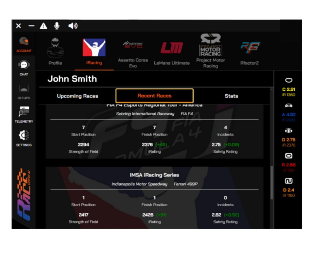 iRacing app 1